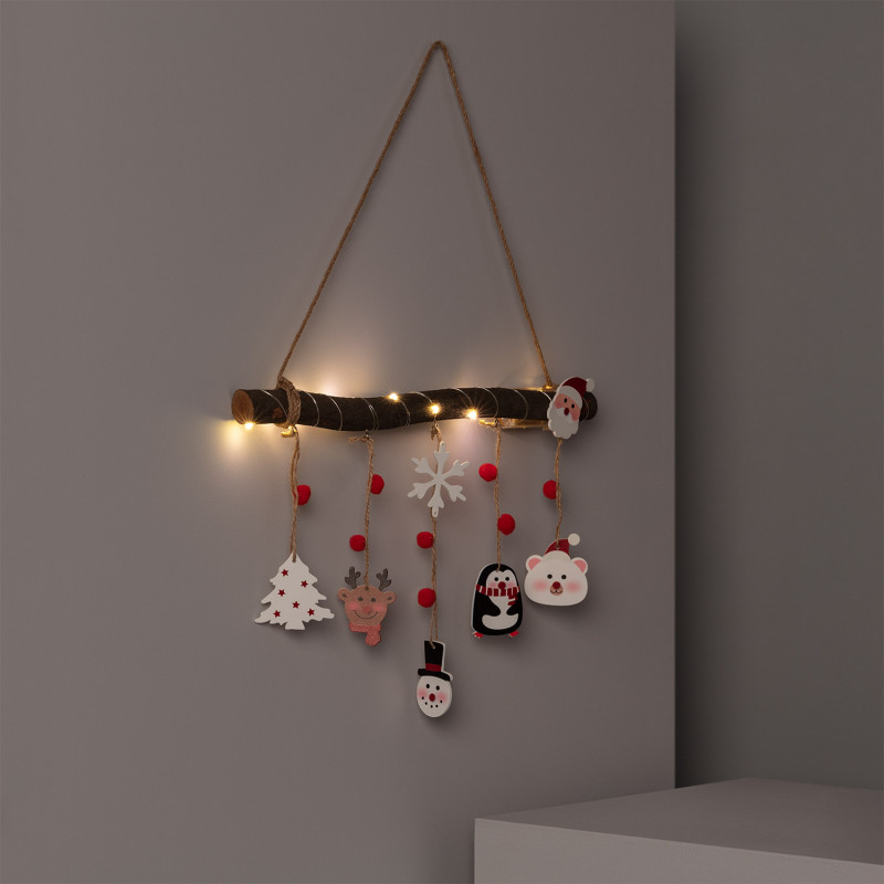 Edit Battery Operated Hanging Yule Log Decoration - Natural